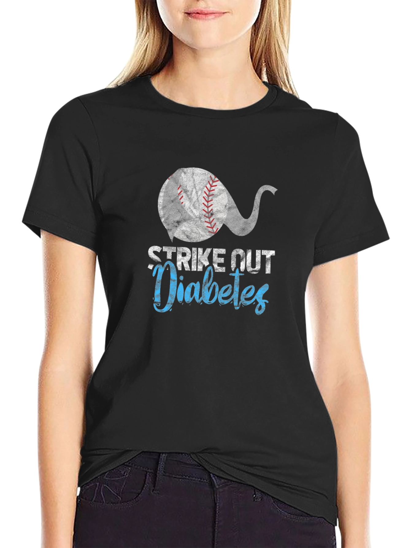 Strike Out Diabetes Baseball T-Shirt