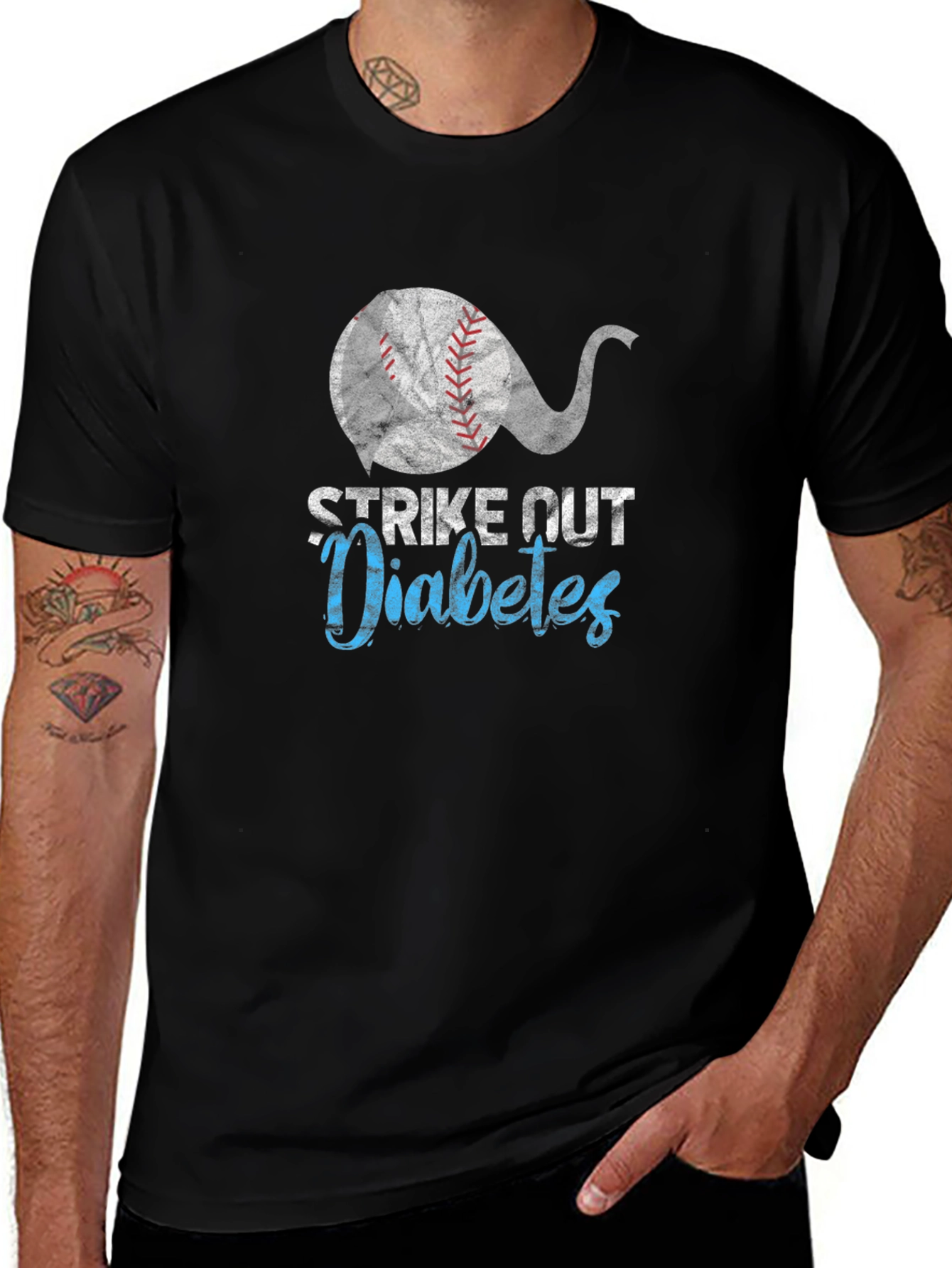 Strike Out Diabetes Baseball T-Shirt