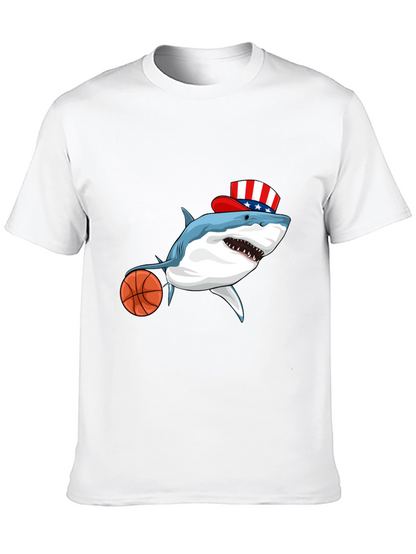 Shark Basketball Patriotic T-Shirt