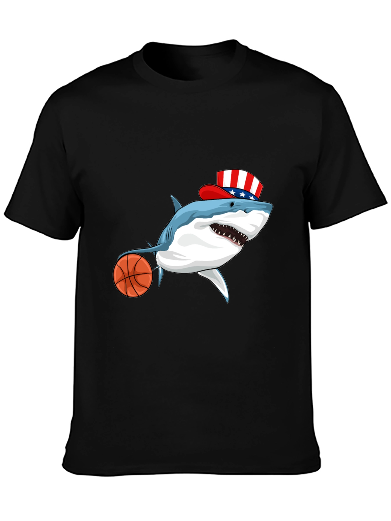 Shark Basketball Patriotic T-Shirt