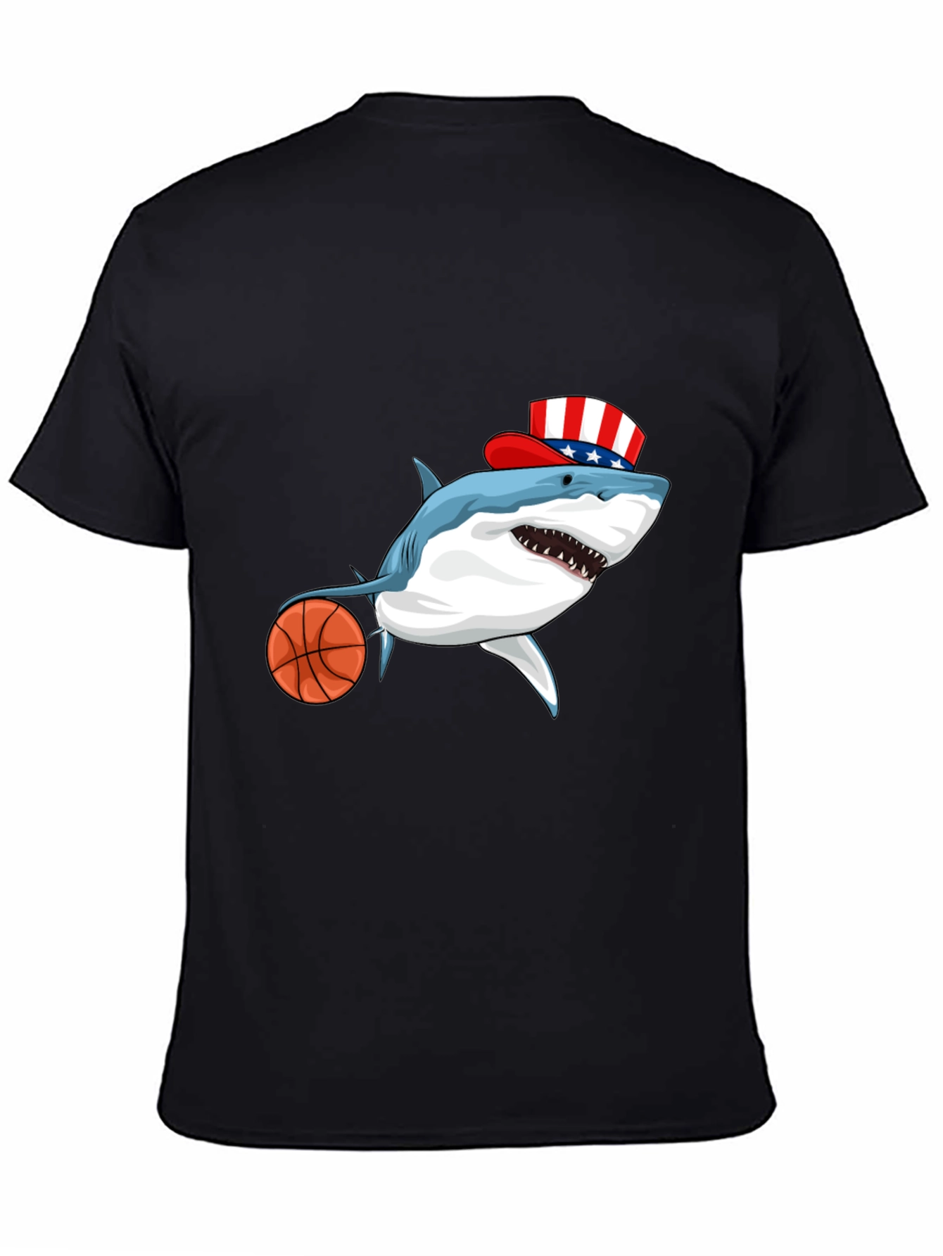 Shark Basketball Patriotic T-Shirt