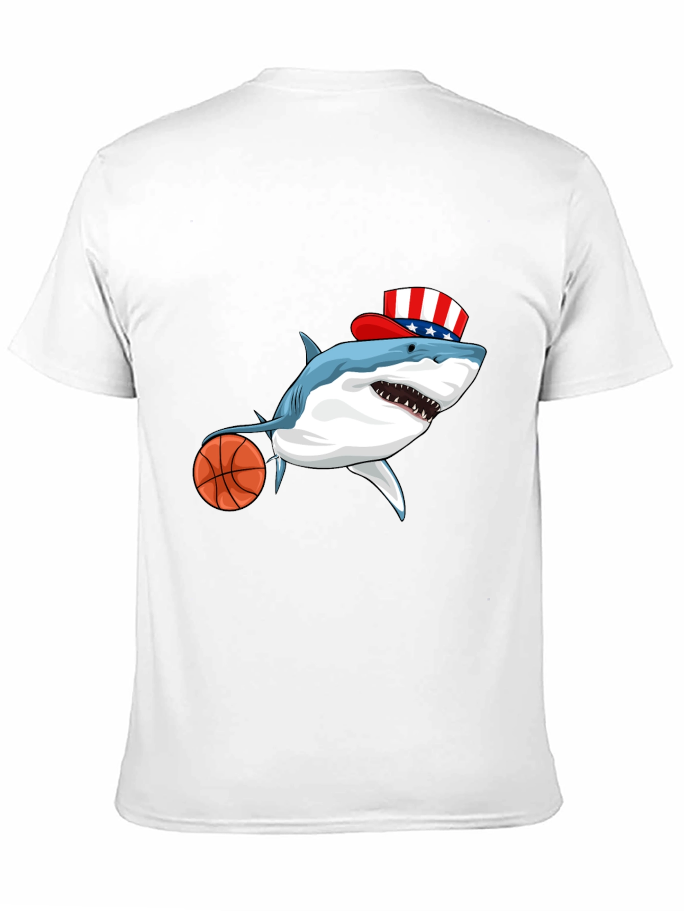 Shark Basketball Patriotic T-Shirt