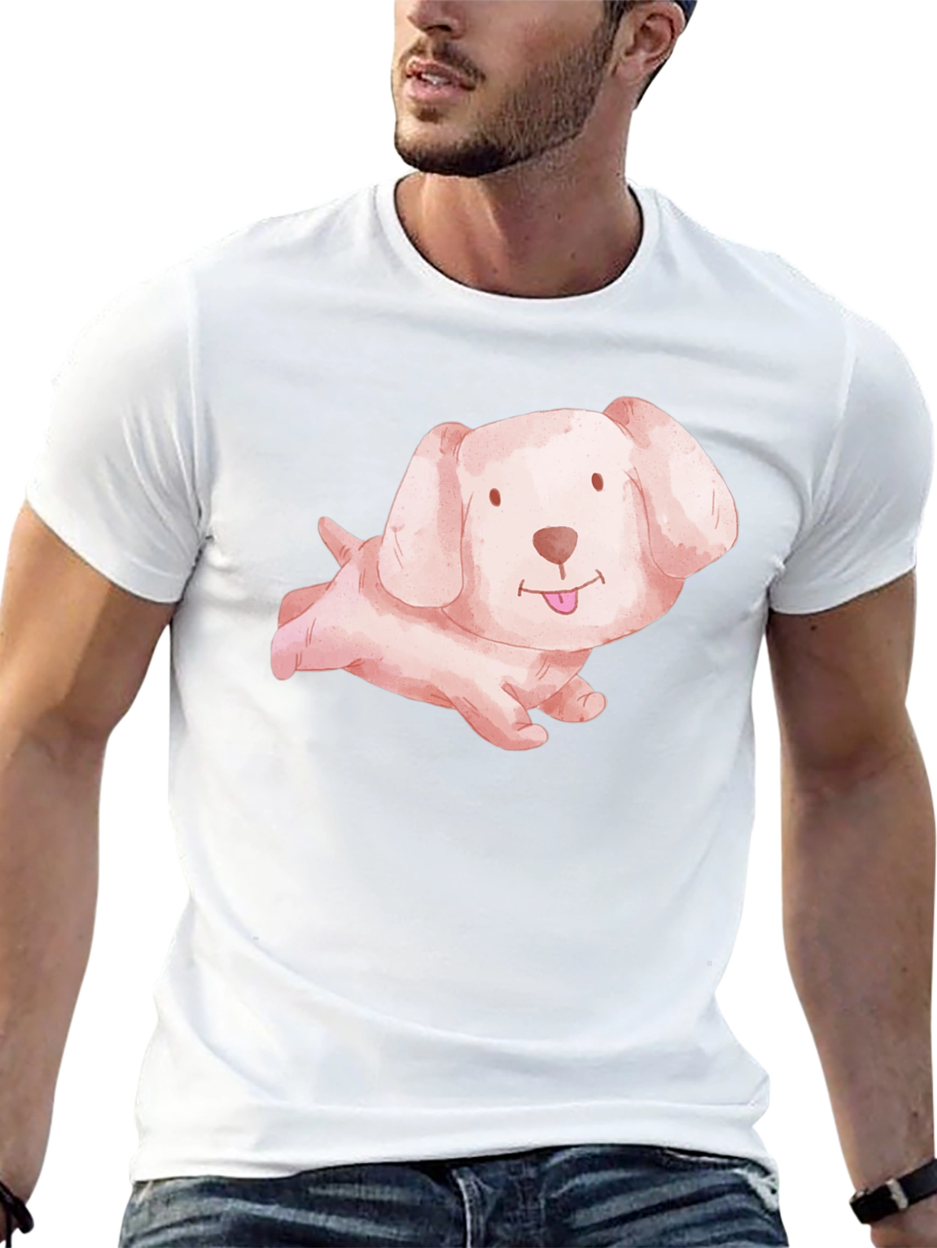 Cute Puppy Dog Black T-Shirt