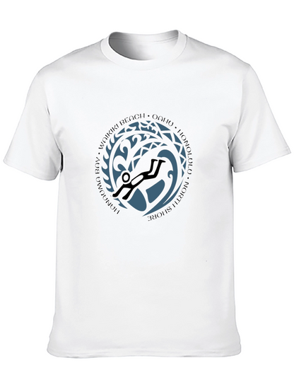 Waikiki Scuba Diver Graphic Black Tee