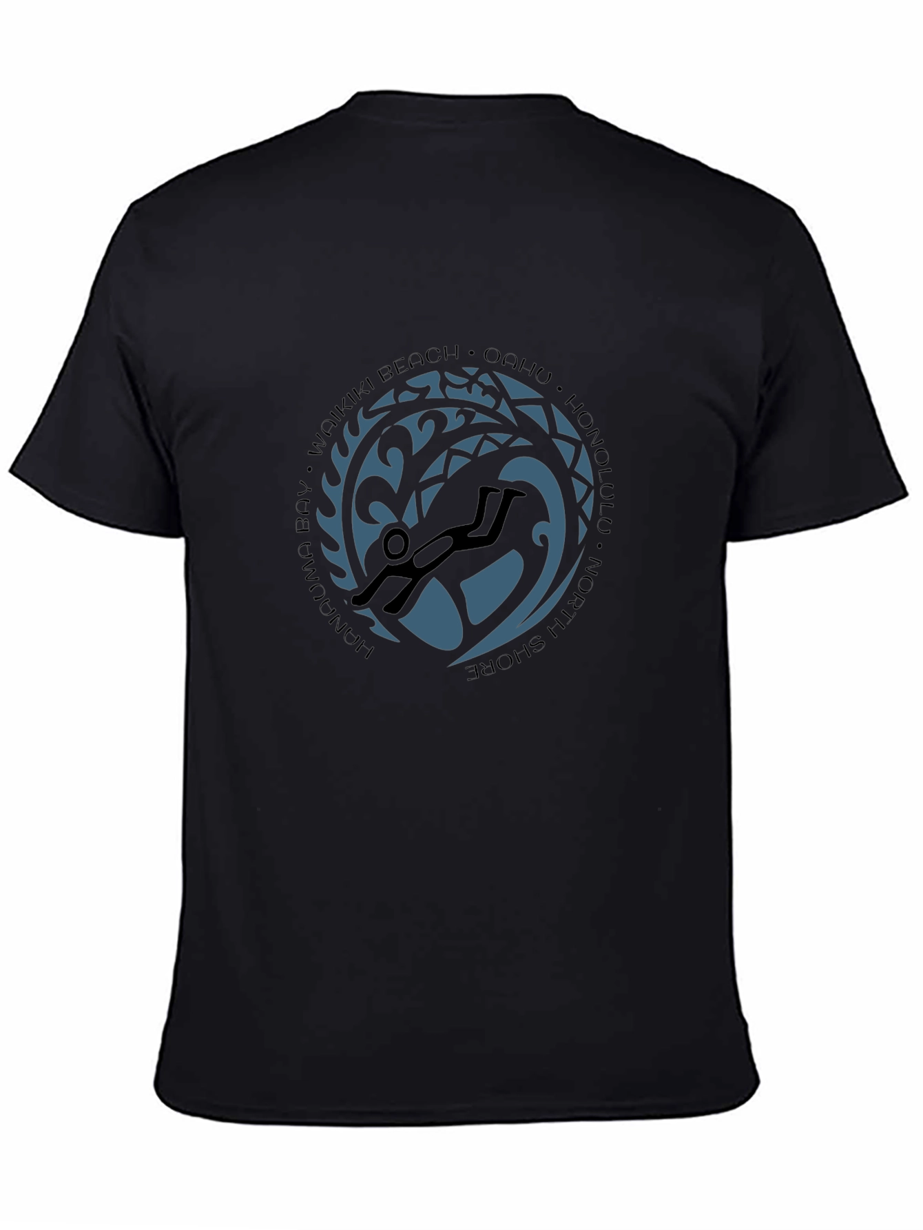 Waikiki Scuba Diver Graphic Black Tee