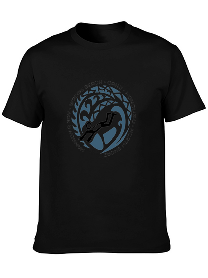 Waikiki Scuba Diver Graphic Black Tee