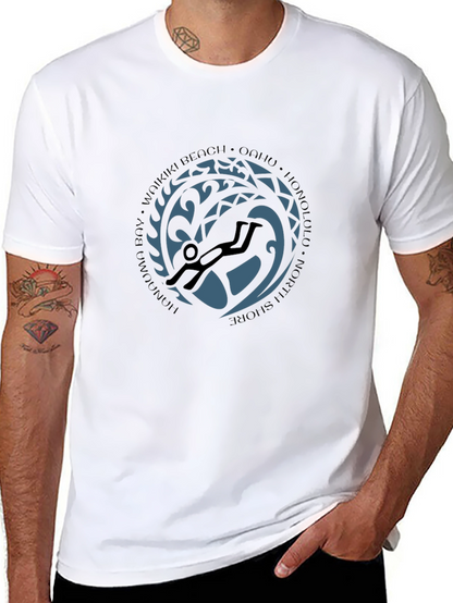 Waikiki Scuba Diver Graphic Black Tee