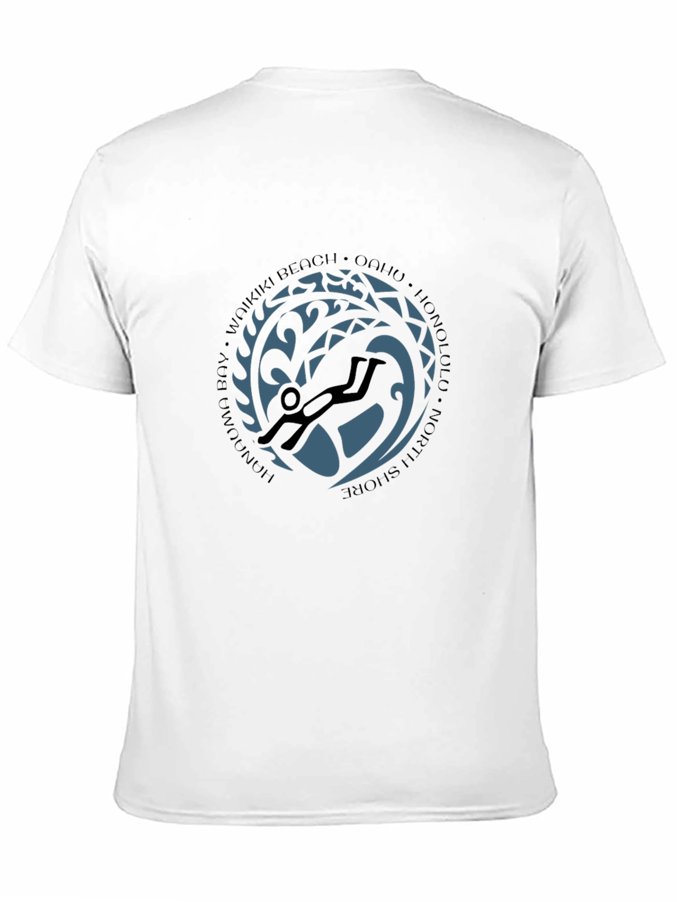 Waikiki Scuba Diver Graphic Black Tee