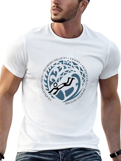 Waikiki Scuba Diver Graphic Black Tee