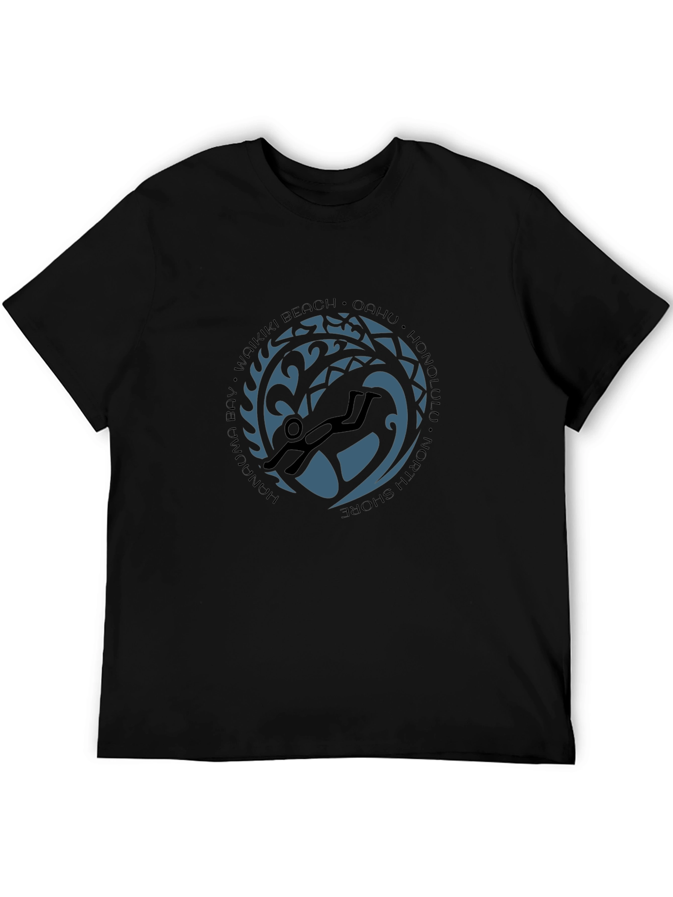 Waikiki Scuba Diver Graphic Black Tee