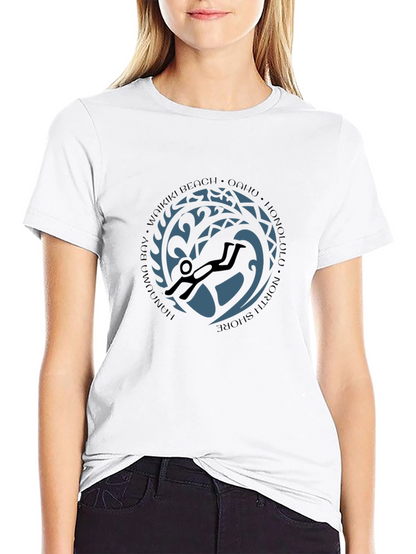 Waikiki Scuba Diver Graphic Black Tee