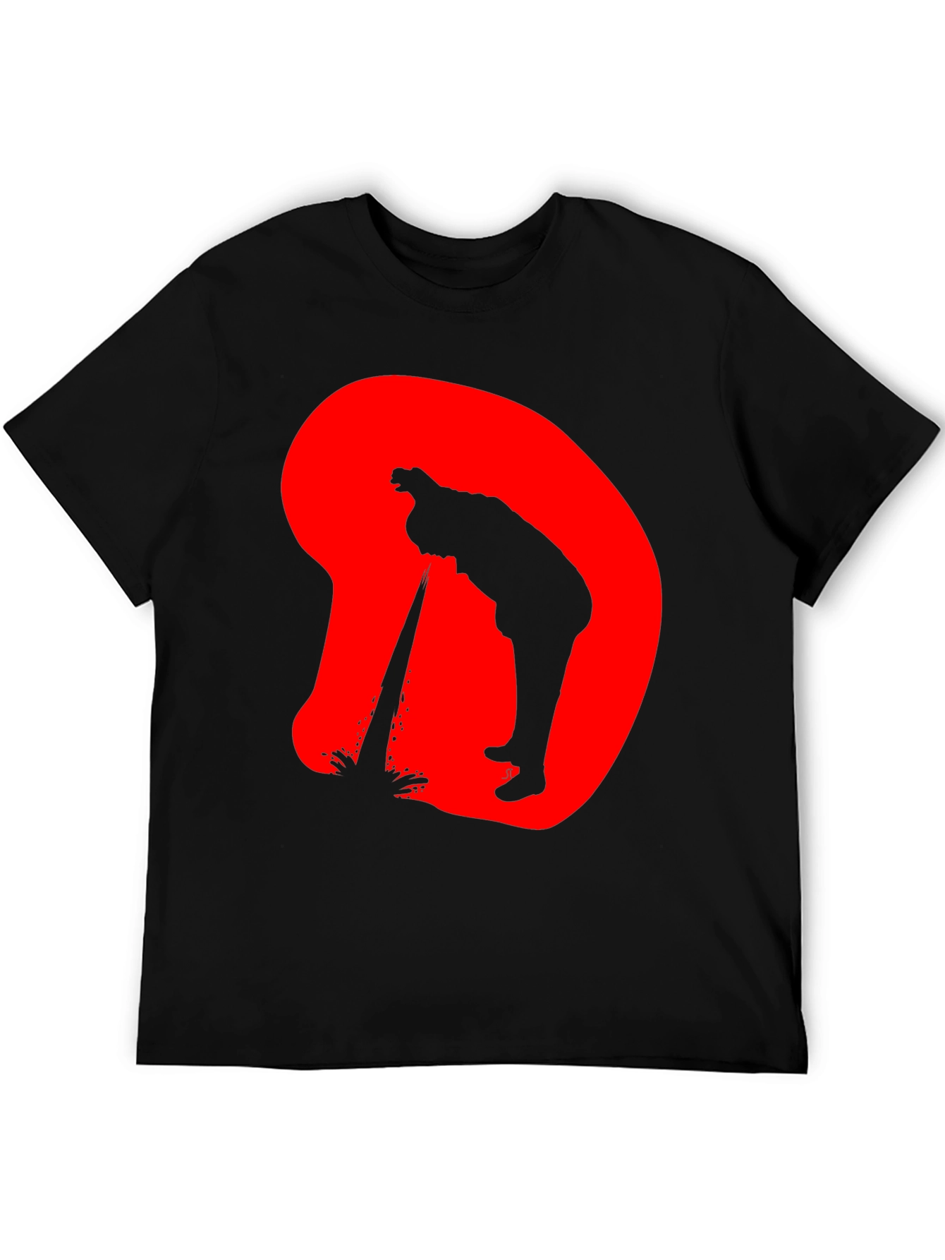 Edgy Silhouette Graphic Black T-Shirt