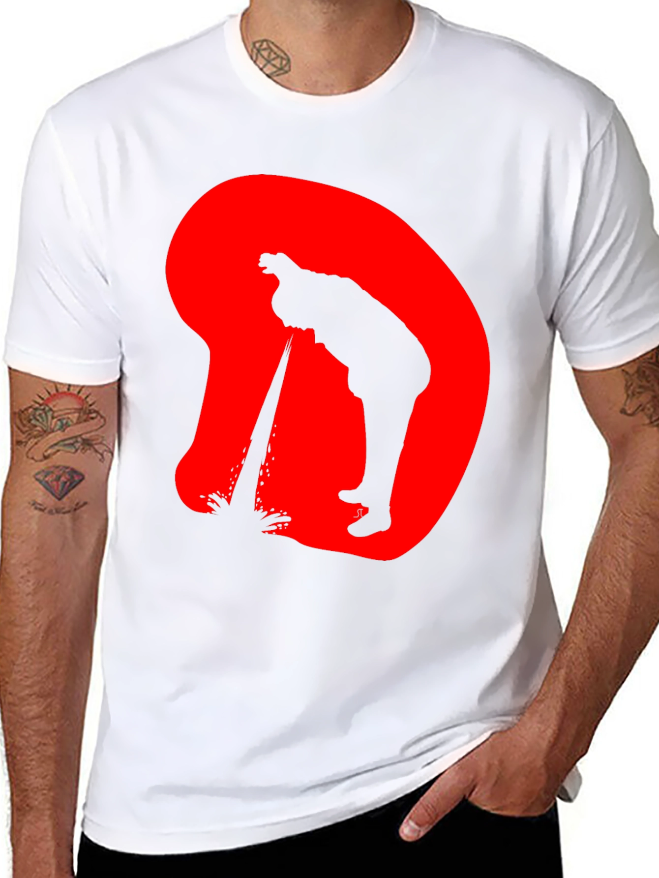Edgy Silhouette Graphic Black T-Shirt