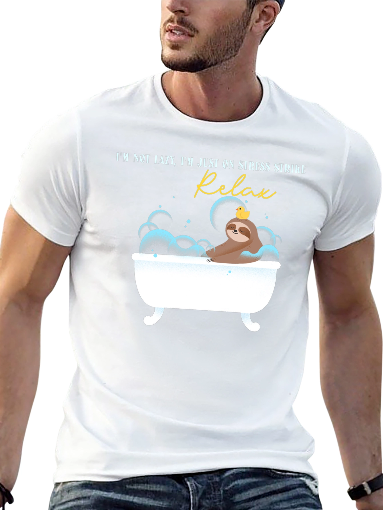 Relax Stress Strike Sloth Graphic T-Shirt