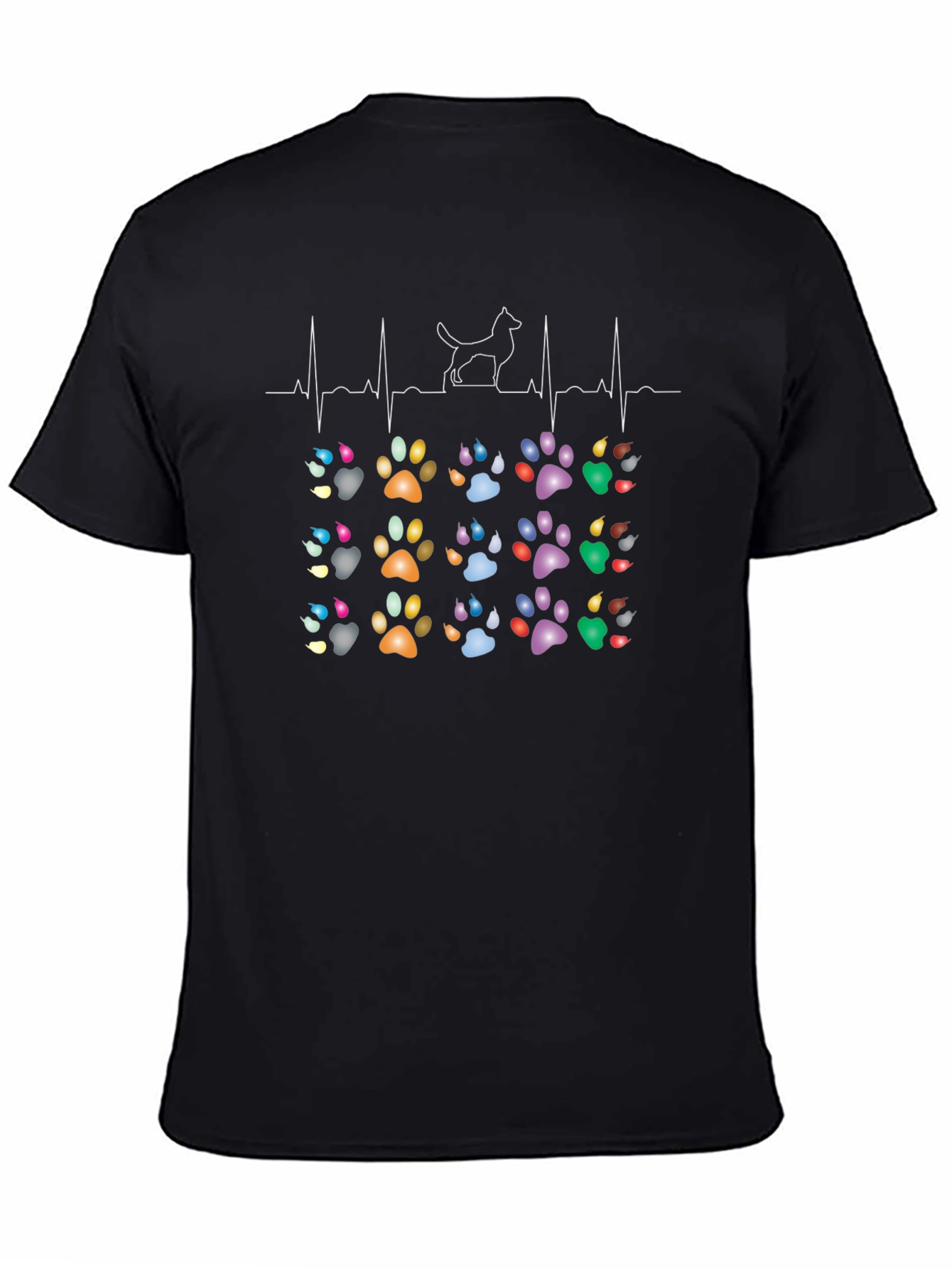 Dog Paw Heartbeat T-Shirt - Pet Lover Tee
