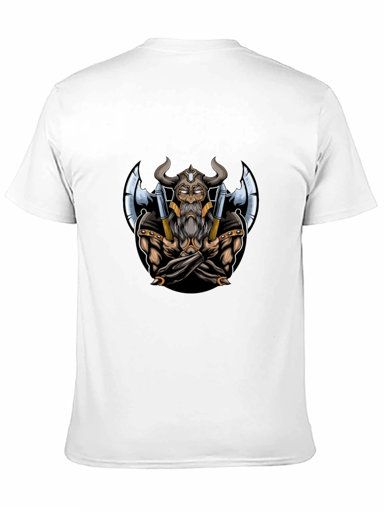 Viking Warrior Graphic Tee - Black Cotton