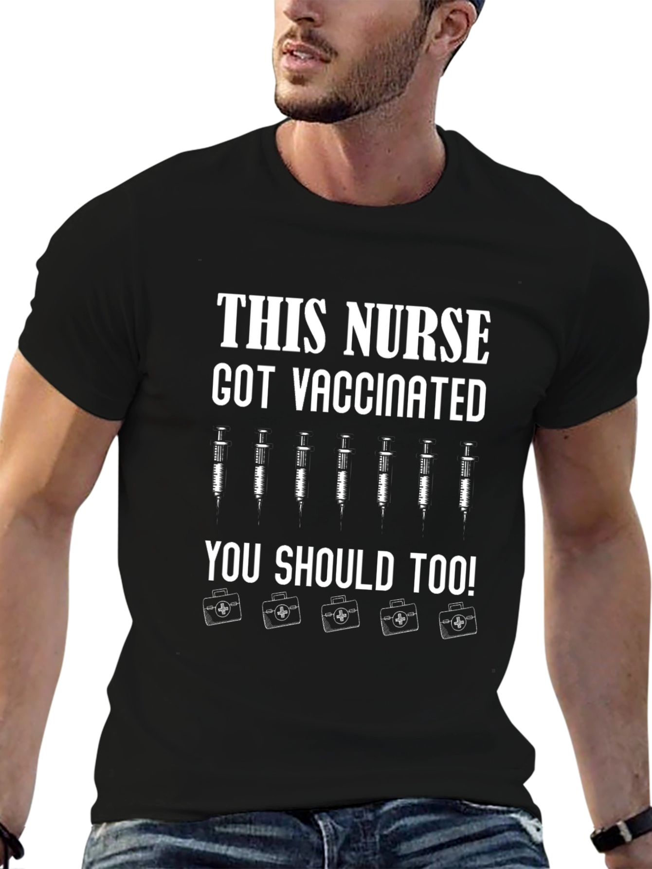 Vaccinated Nurse Graphic T-Shirt - Get Yours Today!