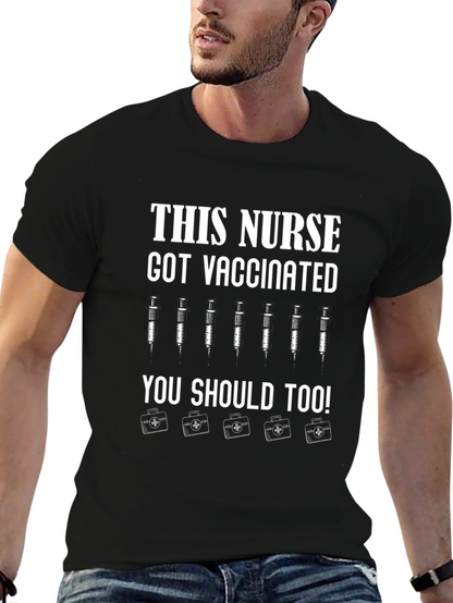 Vaccinated Nurse Graphic T-Shirt - Get Yours Today!