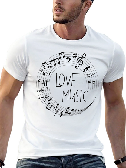 Love Music Graphic T-Shirt - Black Cotton Tee