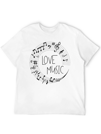Love Music Graphic T-Shirt - Black Cotton Tee