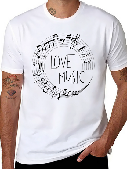 Love Music Graphic T-Shirt - Black Cotton Tee