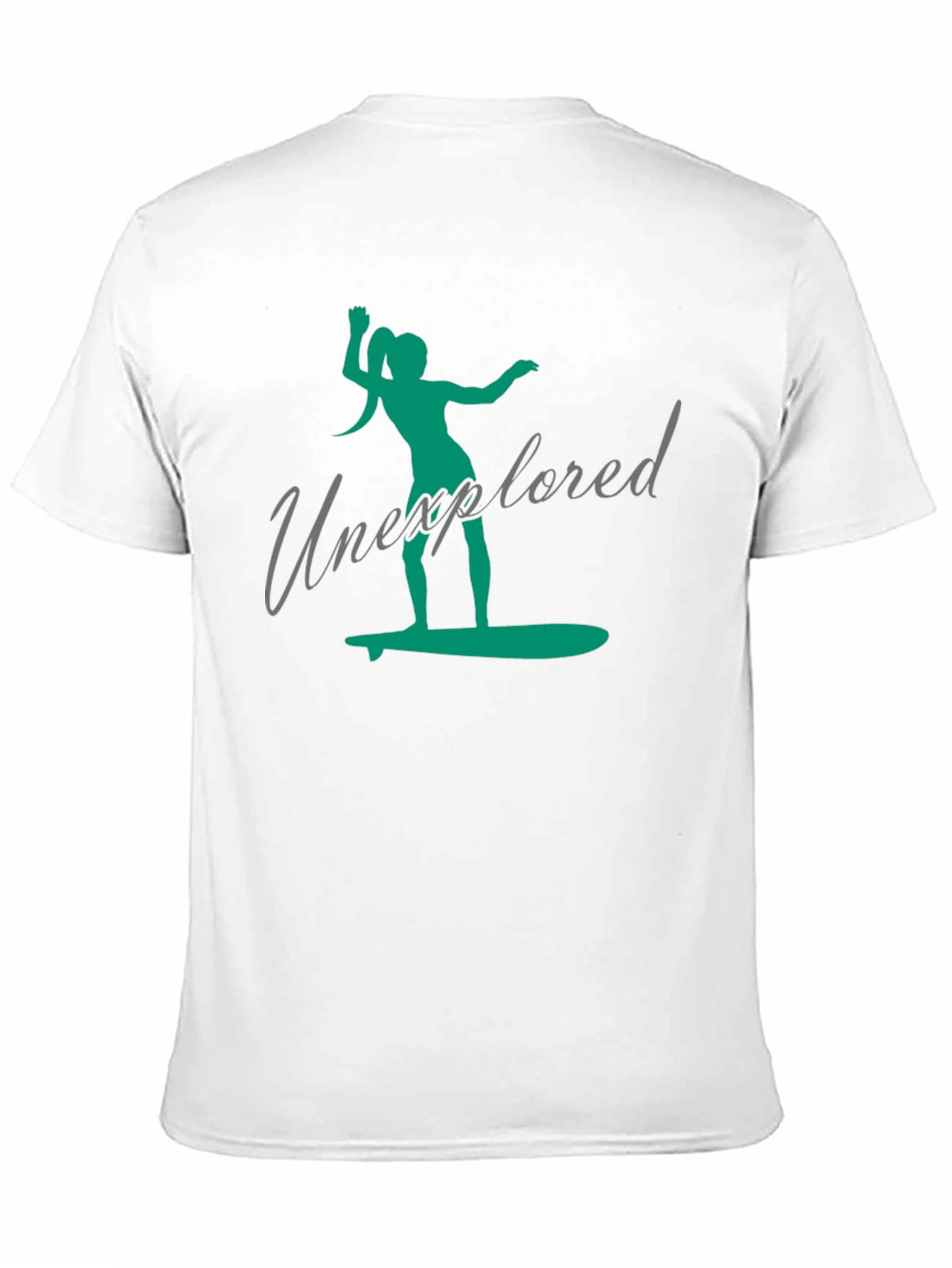 Unexplored Surfer Girl Graphic Black T-Shirt