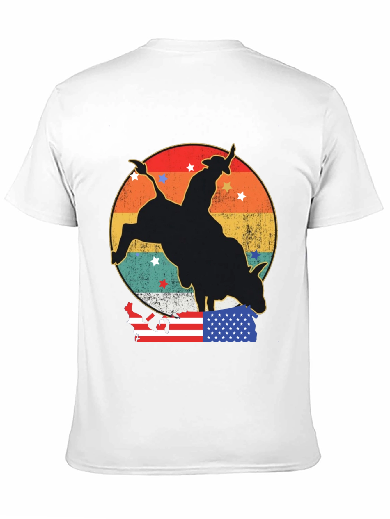 Retro Rodeo Bull Rider Graphic Tee