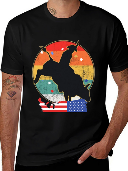 Retro Rodeo Bull Rider Graphic Tee