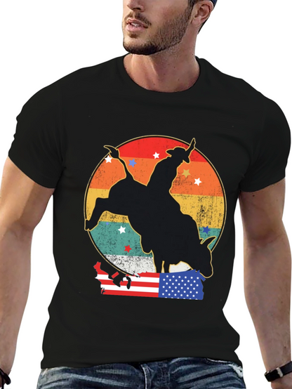 Retro Rodeo Bull Rider Graphic Tee