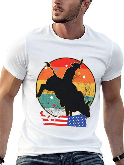 Retro Rodeo Bull Rider Graphic Tee