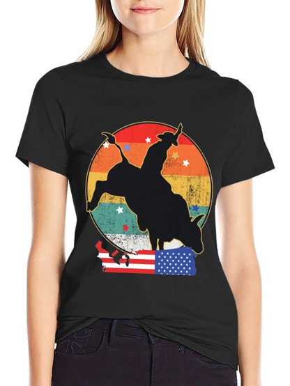 Retro Rodeo Bull Rider Graphic Tee