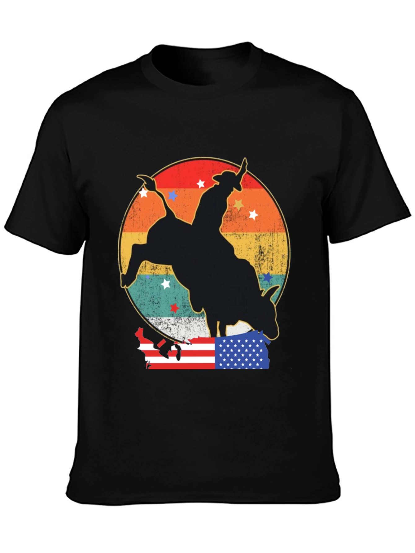 Retro Rodeo Bull Rider Graphic Tee