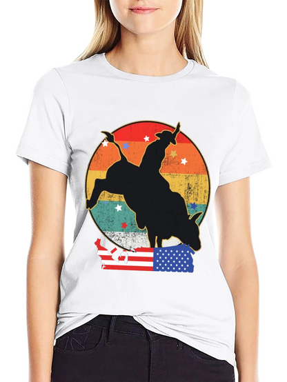 Retro Rodeo Bull Rider Graphic Tee