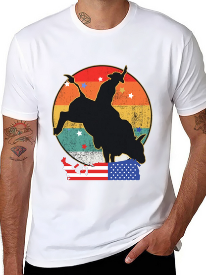 Retro Rodeo Bull Rider Graphic Tee