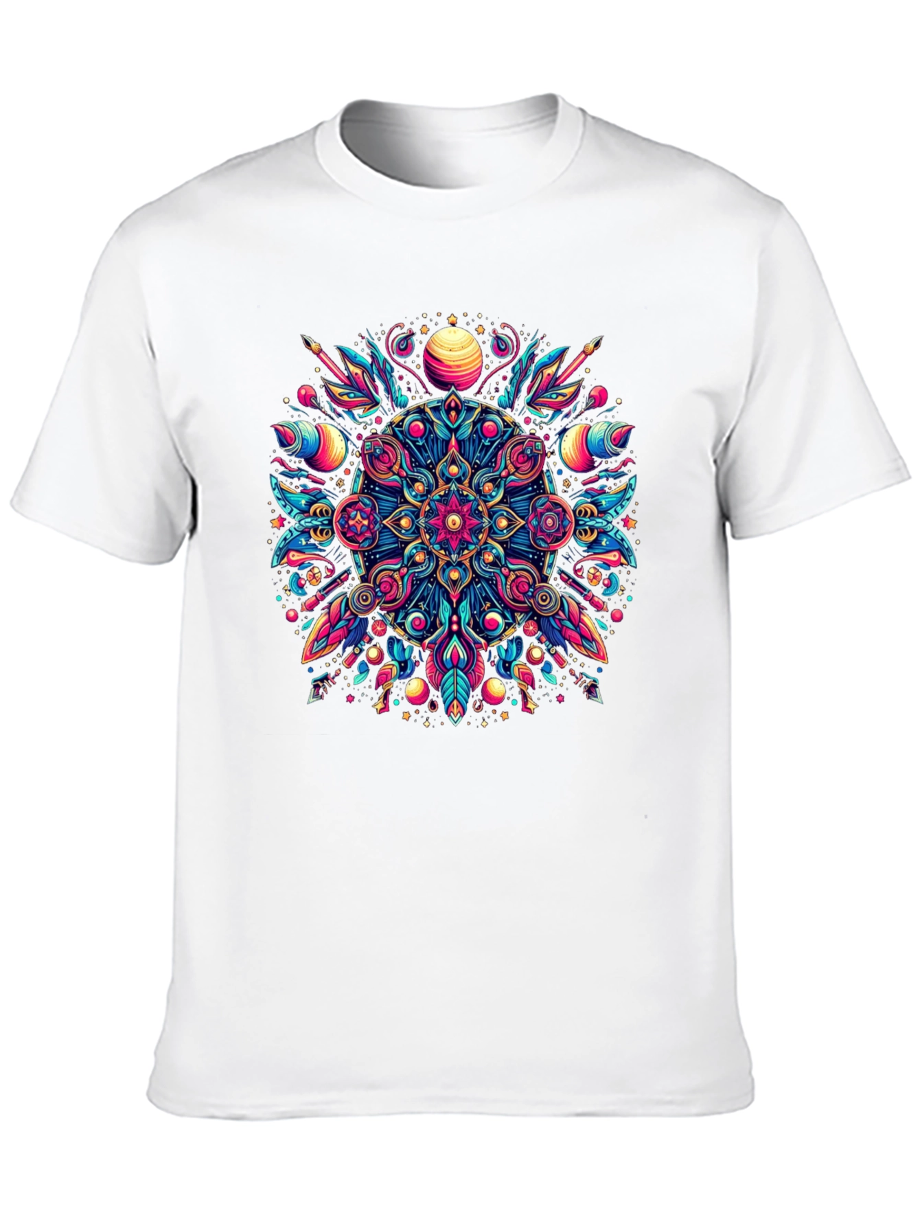 Psychedelic Mandala Graphic Tee - Vibrant Mens T-Shirt