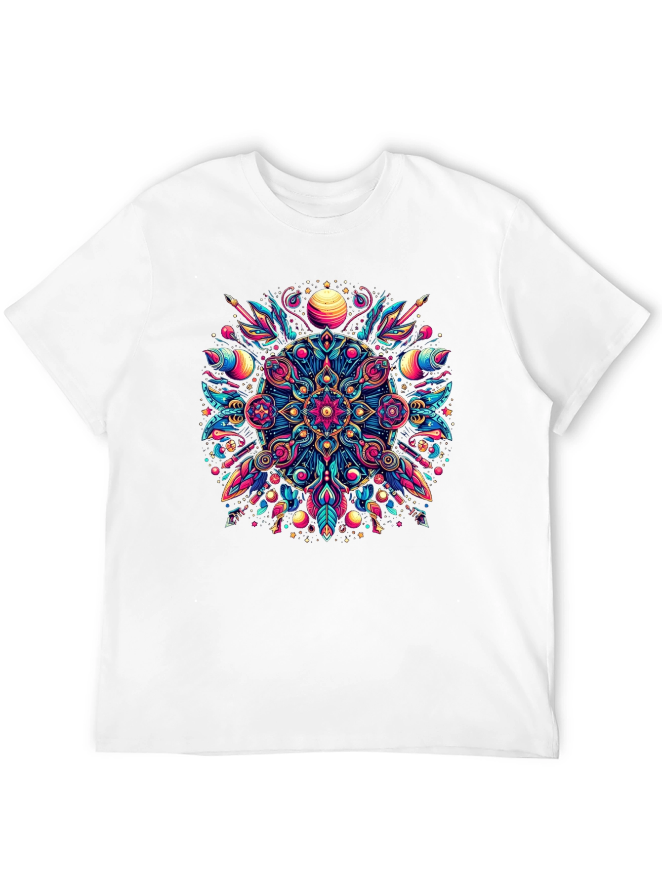 Psychedelic Mandala Graphic Tee - Vibrant Mens T-Shirt