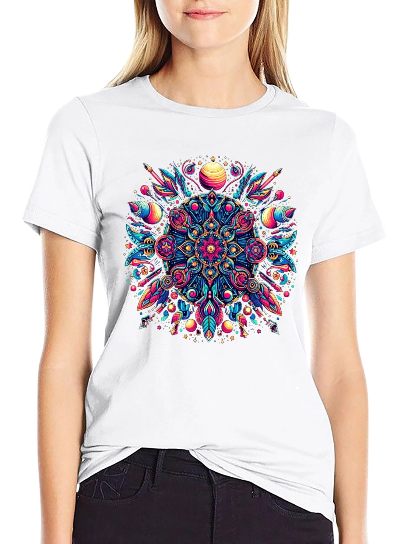 Psychedelic Mandala Graphic Tee - Vibrant Mens T-Shirt