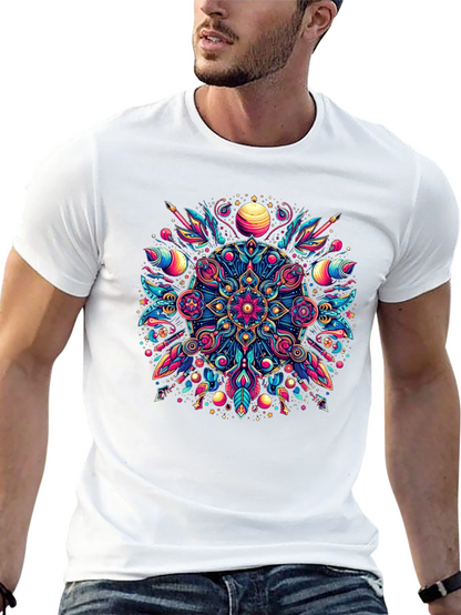 Psychedelic Mandala Graphic Tee - Vibrant Mens T-Shirt