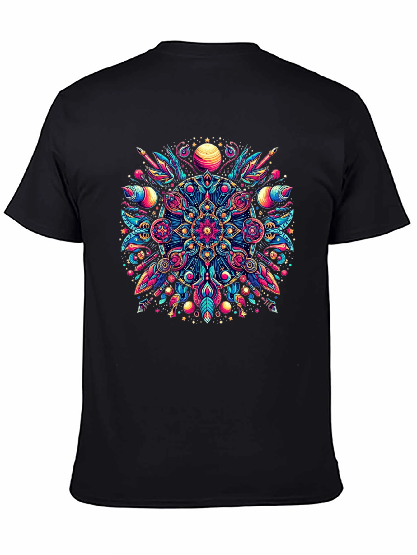 Psychedelic Mandala Graphic Tee - Vibrant Mens T-Shirt
