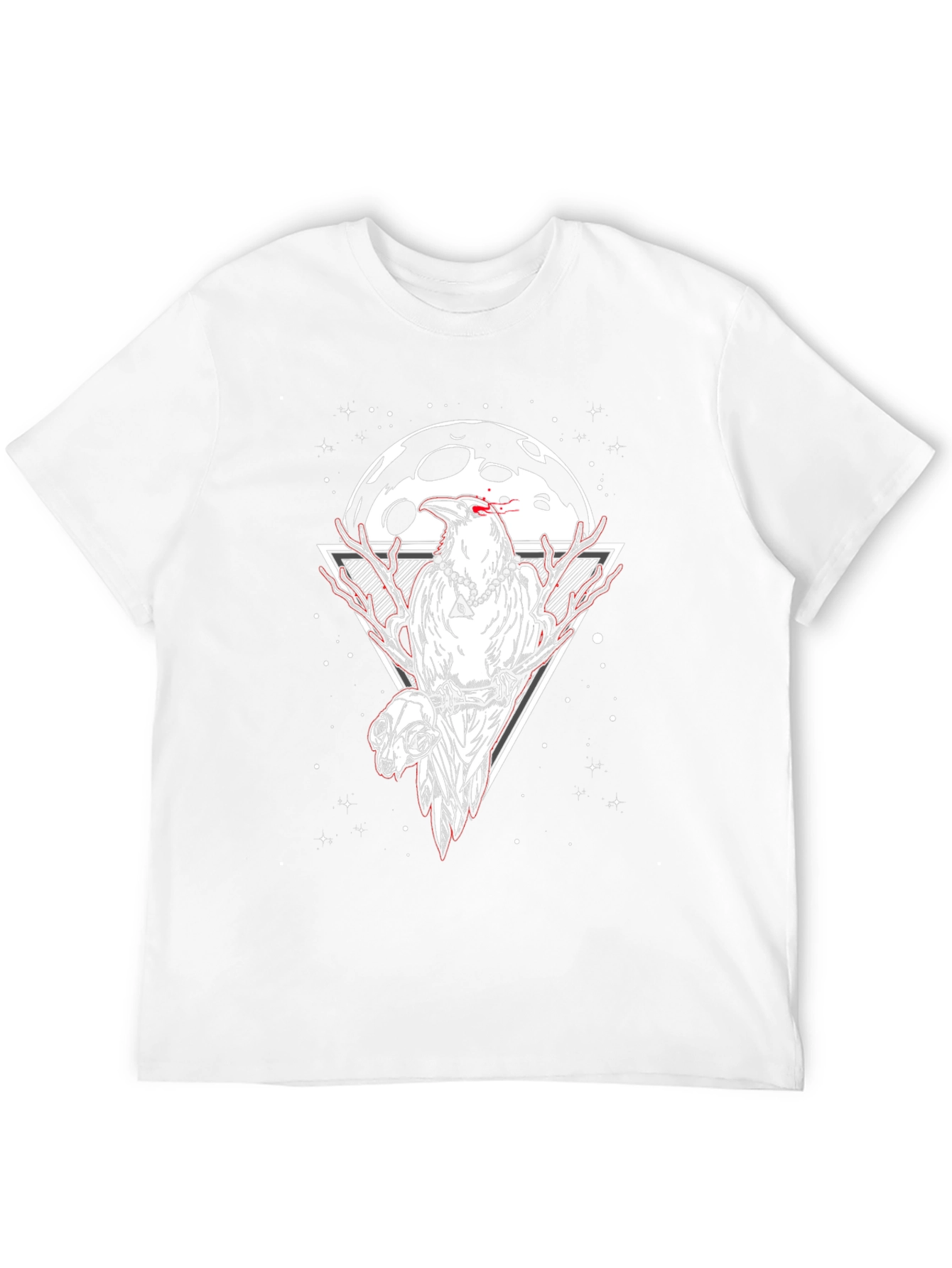 Raven and Skull Graphic Tee - Moonlit Design