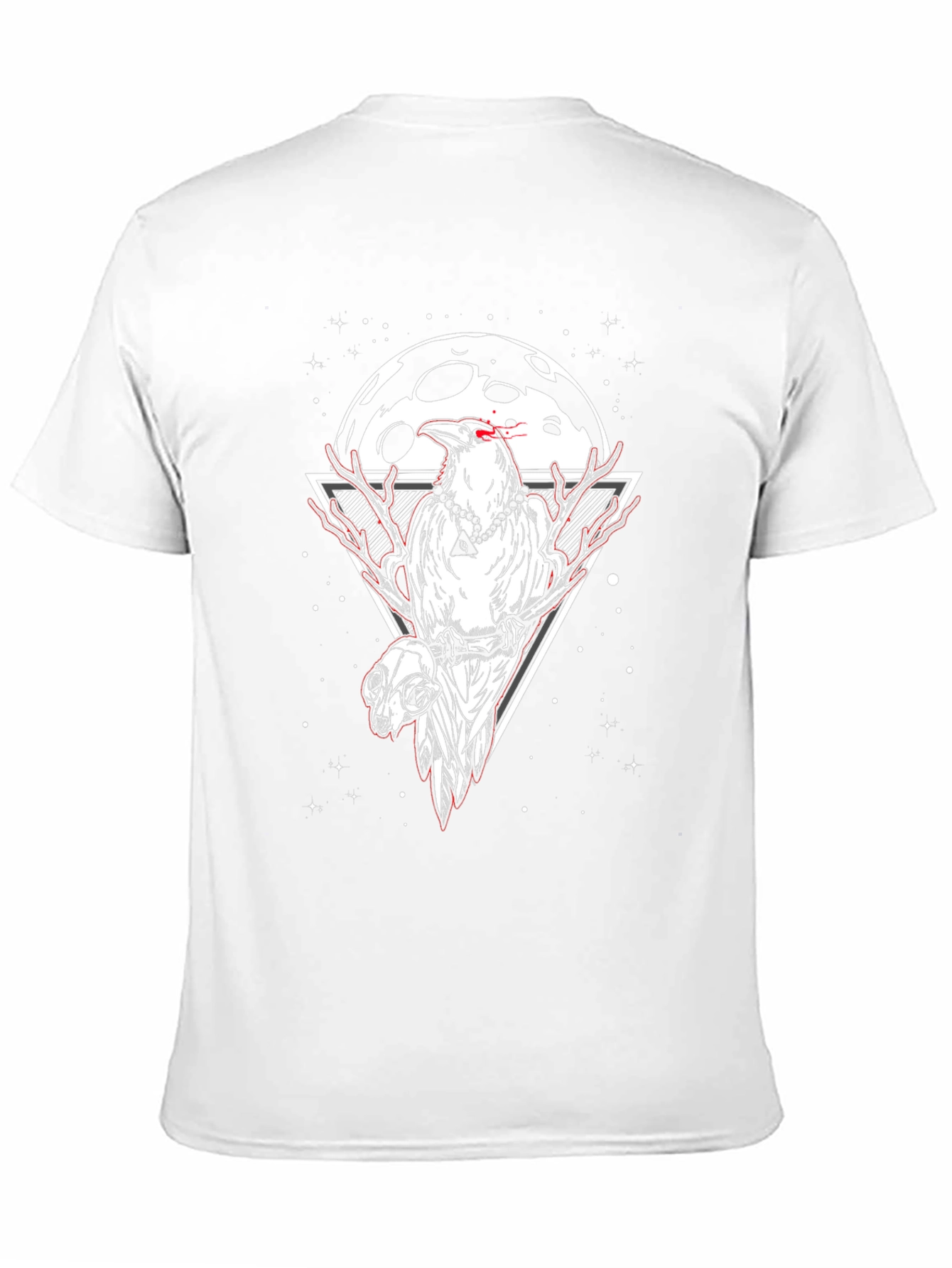 Raven and Skull Graphic Tee - Moonlit Design
