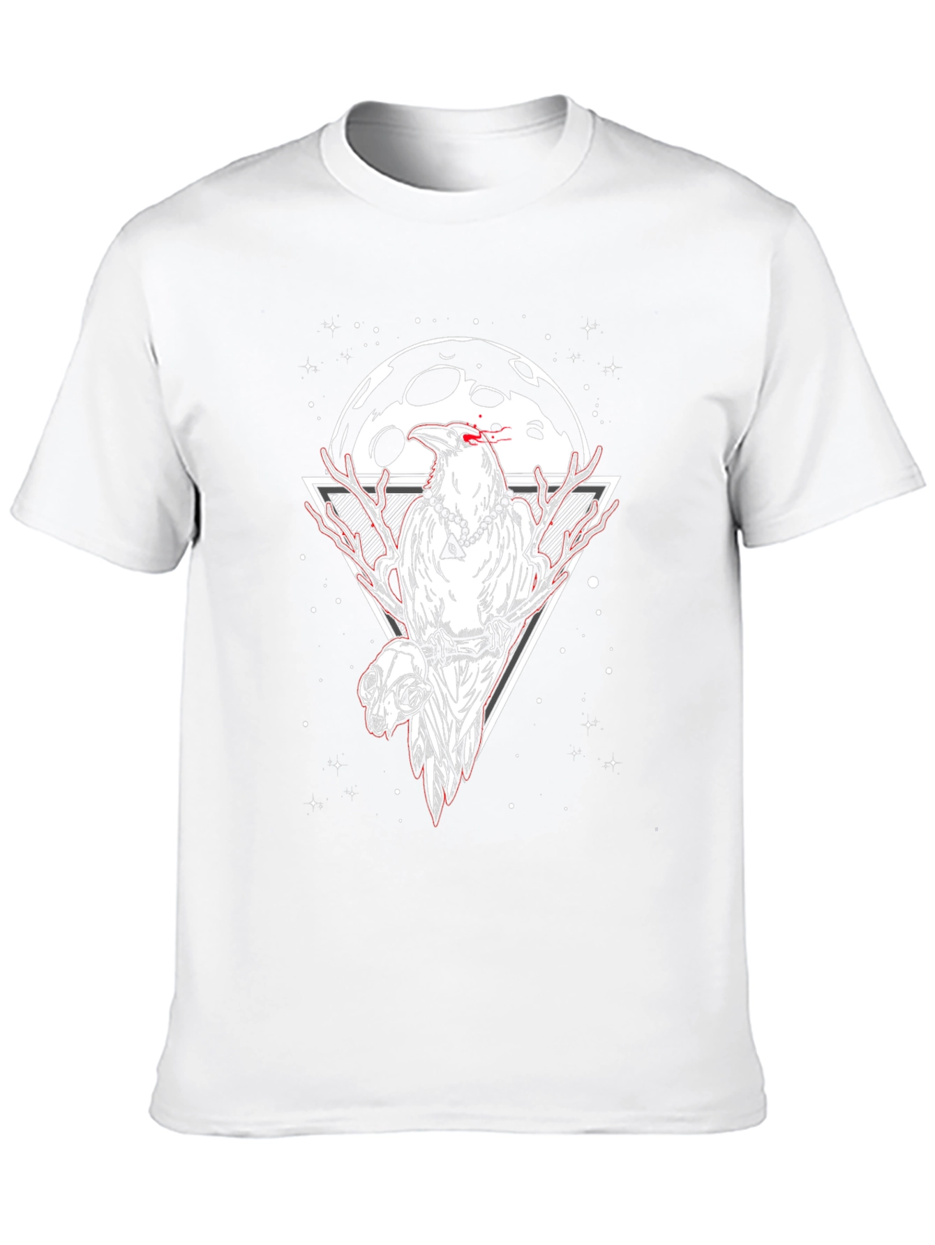 Raven and Skull Graphic Tee - Moonlit Design