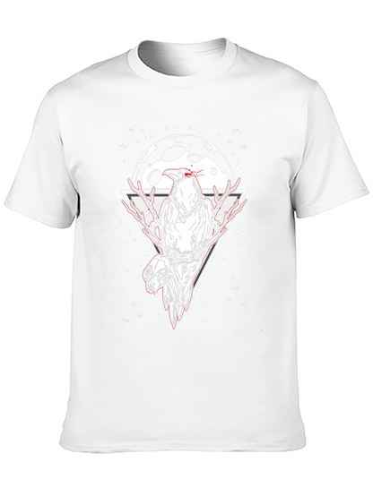 Raven and Skull Graphic Tee - Moonlit Design