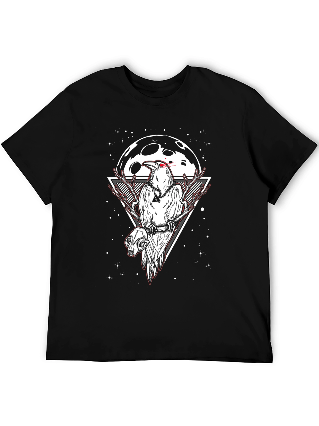 Raven and Skull Graphic Tee - Moonlit Design