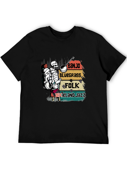 Banjo Skeleton Music T-Shirt