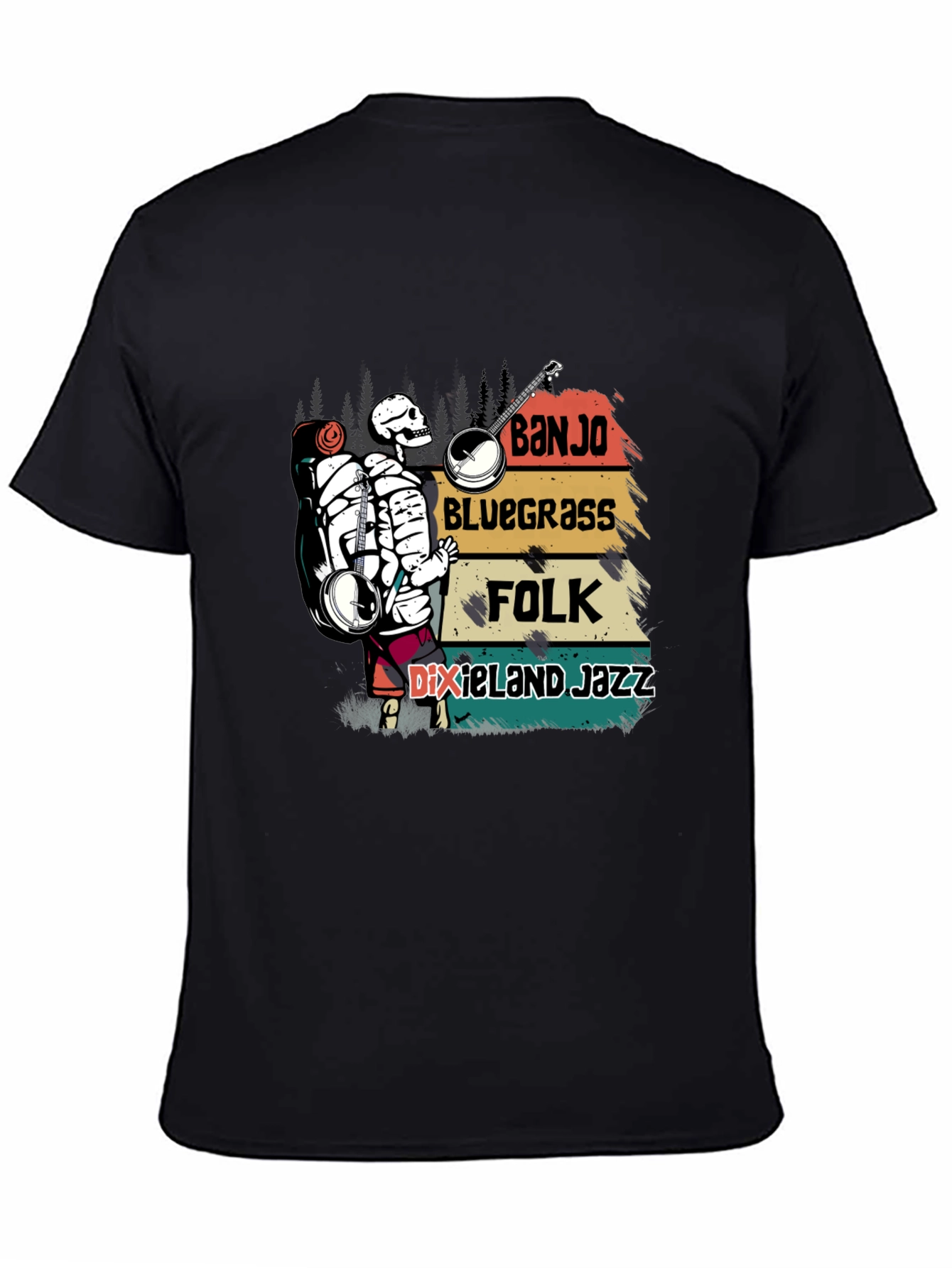 Banjo Skeleton Music T-Shirt