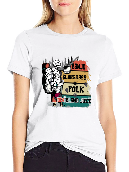 Banjo Skeleton Music T-Shirt