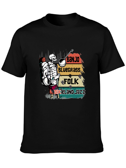 Banjo Skeleton Music T-Shirt