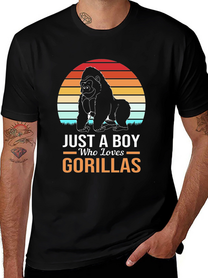 Just A Boy Who Loves Gorillas T-Shirt