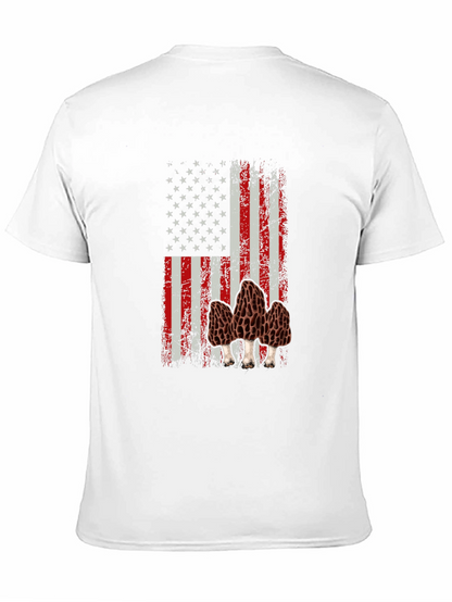 American Flag Morel Mushroom Graphic T-Shirt